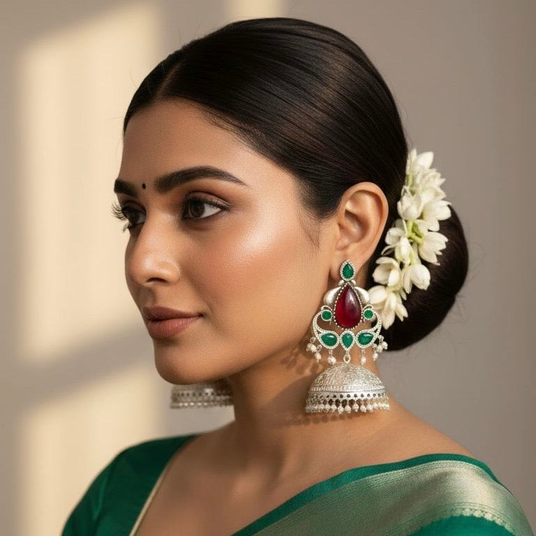 GREEN PEACOCK IMITATION EARRINGS
