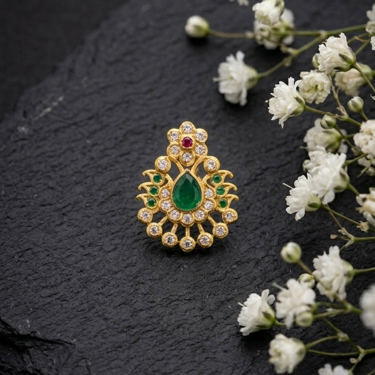CHHAVI GREEN NOSEPIN - SCREW
