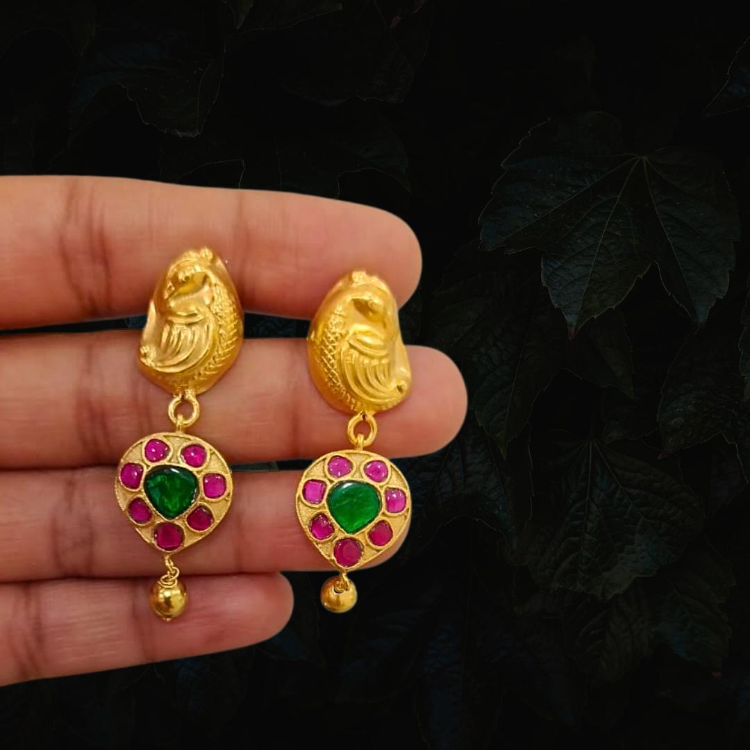 PEACOCK DROP EARRINGS
