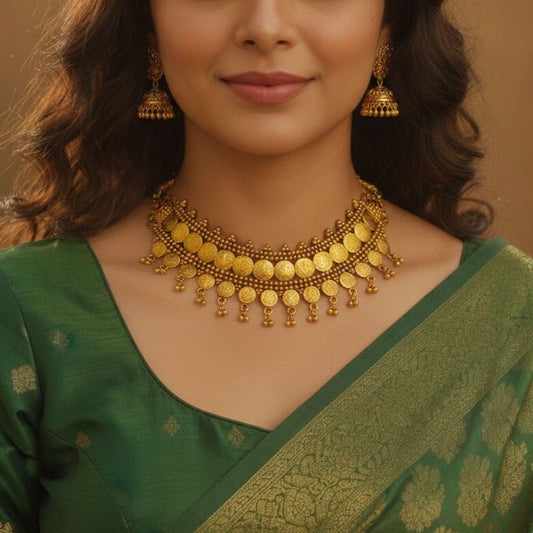 DOUBLE LAYER KAASU DROP IMITATION CHOKER