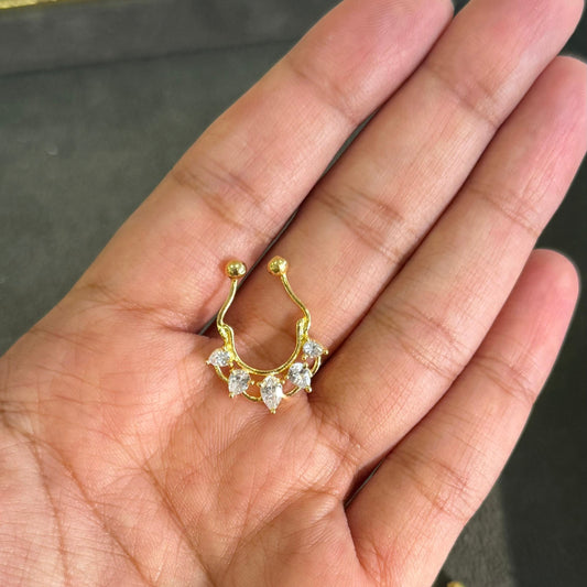 5 STONE OVAL FLORAL SEPTUM