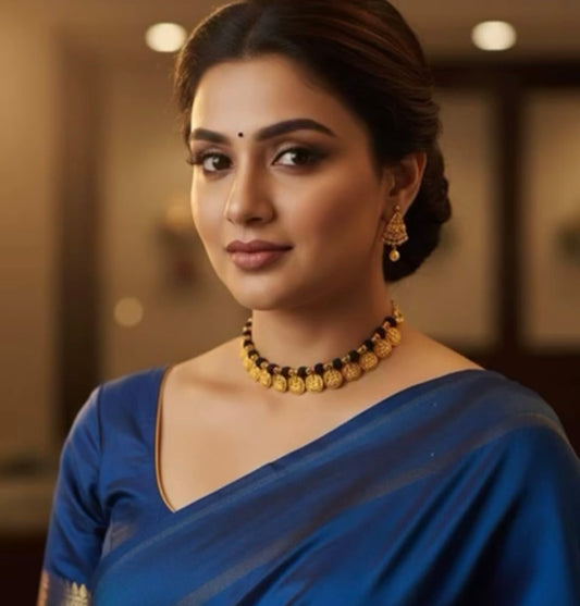 SILVER KAASU RED STONE CHOKER