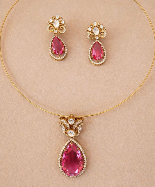 RUBY PINK PENDANT SET