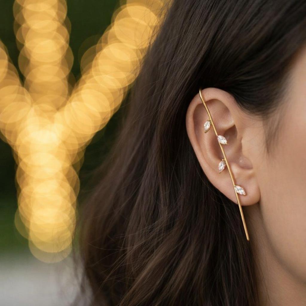 LEAF TOUCH STICK EARRINGS