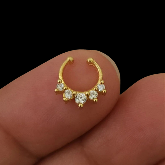 5 STONE SILVER SEPTUM