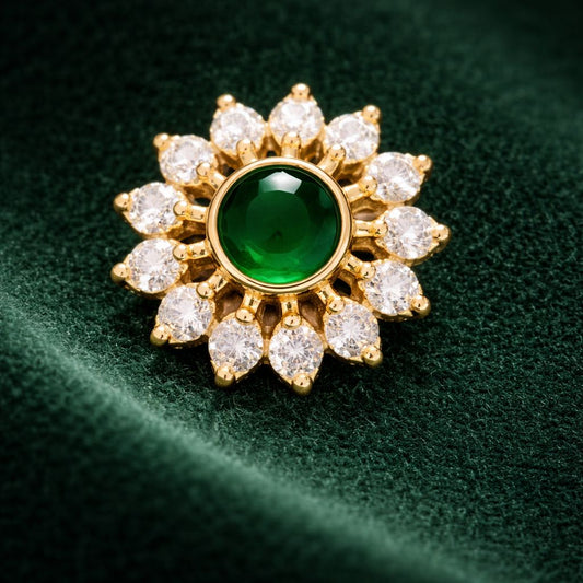 GREEN ROUND FLOWER - STICK ON