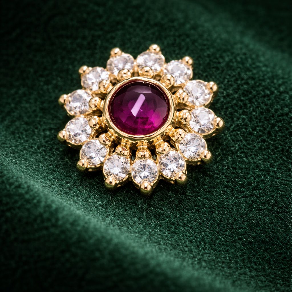 PINK ROUND FLOWER - STICK ON
