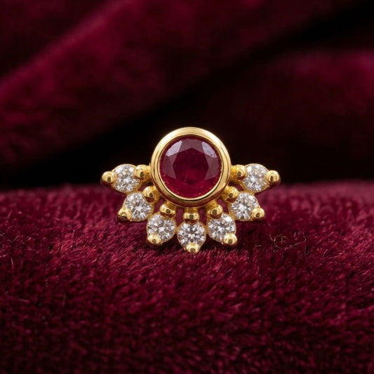 PINK ROUND HALF FLOWER - STICK ON